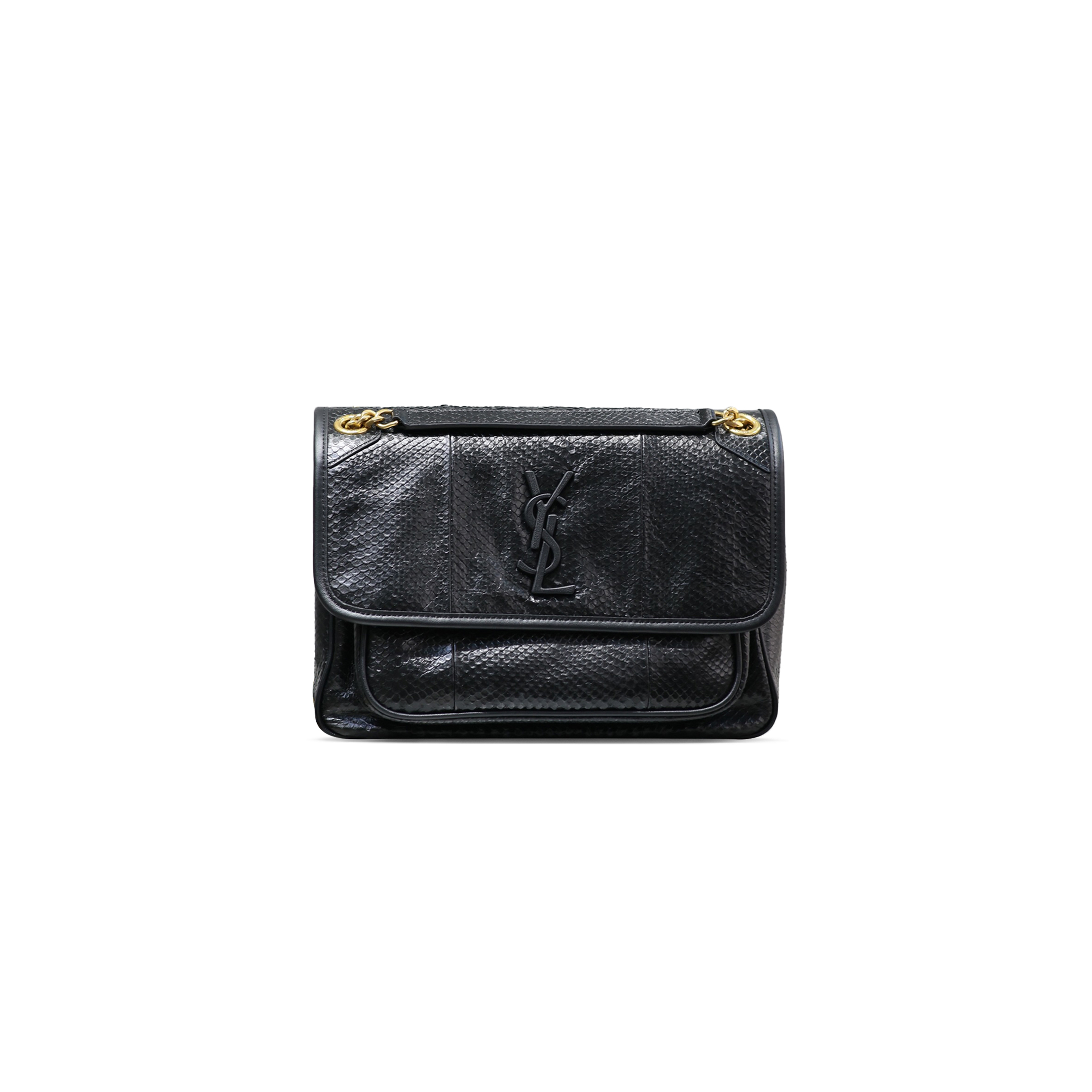 YSL NIKI MEDIUM CHAIN BAG IN SNAKE PATTERN LEATHER 633158225456 (28*20*8.5cm)